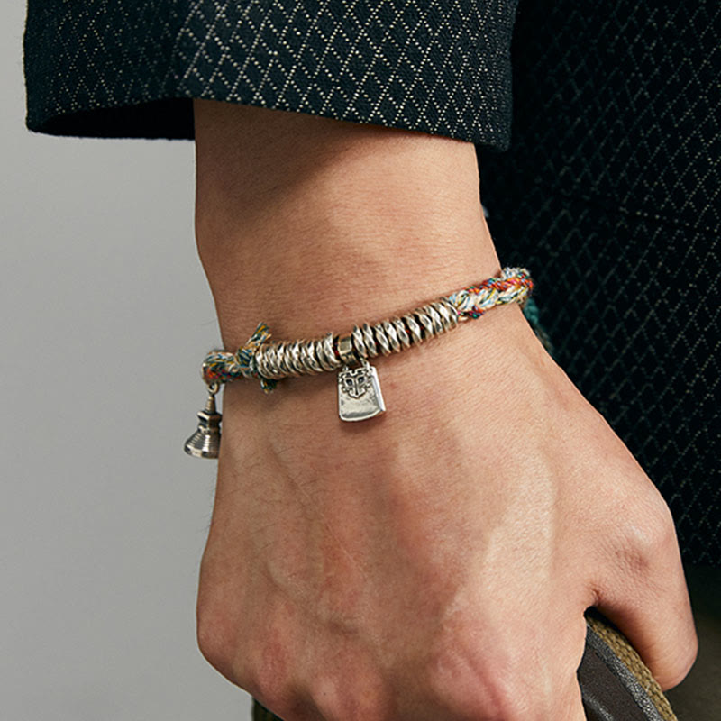 Bransoletka ochronna Buddha Stones 925 Sterling Silver, ręcznie robiona, wielopasmowa - image 4