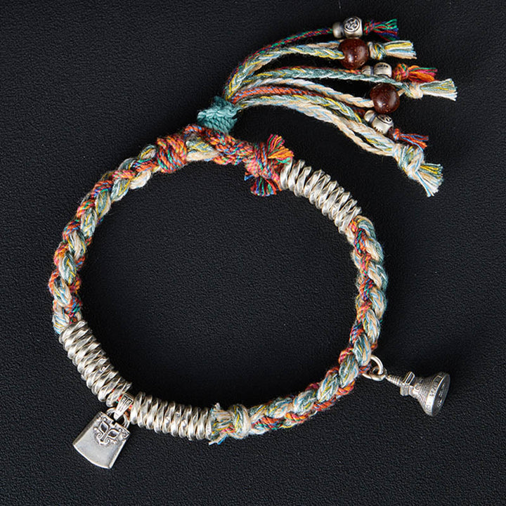 Bransoletka ochronna Buddha Stones 925 Sterling Silver, ręcznie robiona, wielopasmowa - image 1