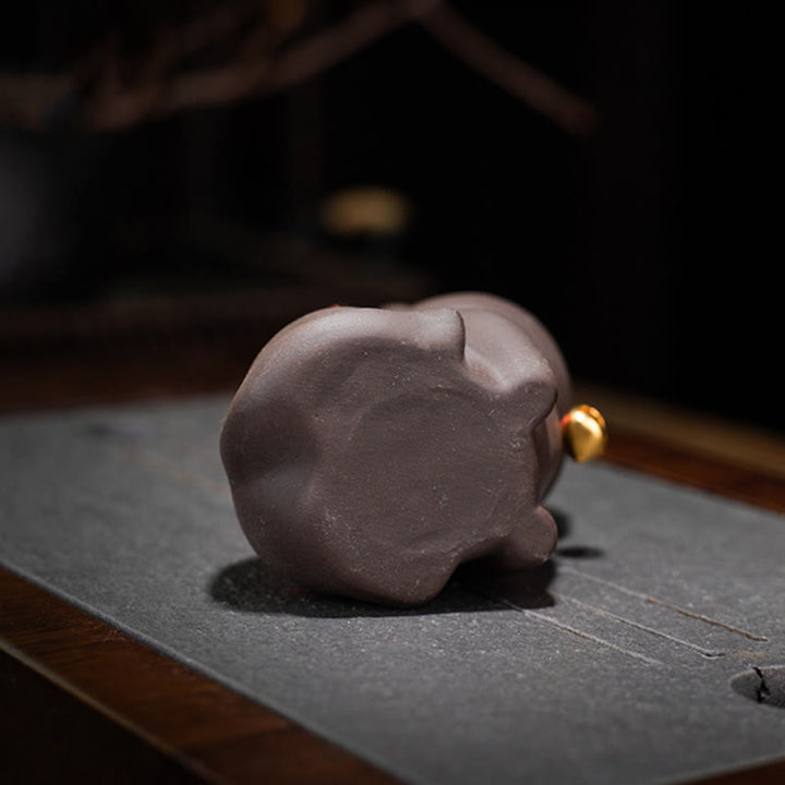 Buddha Stones Miniaturowe Piękne Koty Herbata Zwierzę Fioletowa Glina Figurka Dekoracja Biurka - image 9