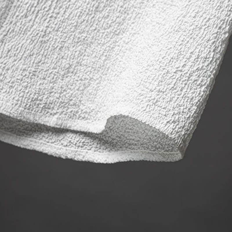 Buddha Stones 2 szt. Jednolity kolor Tekstura Guzik Półrękaw Koszula Spodnie Męski Zestaw - image 6