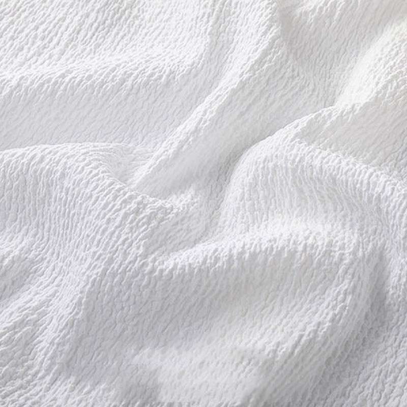 Buddha Stones 2 szt. Jednolity kolor Tekstura Guzik Półrękaw Koszula Spodnie Męski Zestaw - image 11