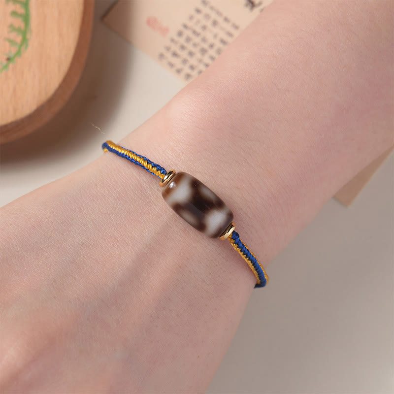 Buddha Stones Tybetańskie Trójoki Dzi Koralik Szczęście Bransoletka Szczęścia