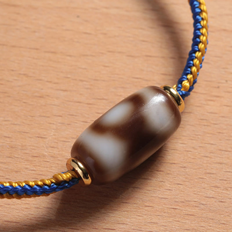 Buddha Stones Tybetańskie Trójoki Dzi Koralik Szczęście Bransoletka Szczęścia