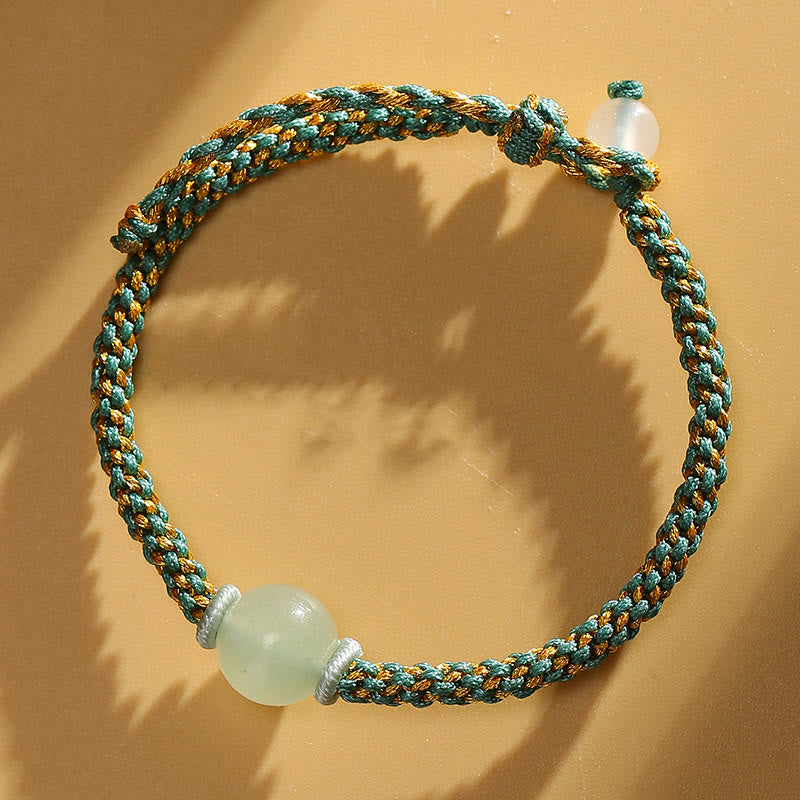 Buddha Stones Ręcznie robione Czerwony Agat Ametyst Złoty Kwarc Rutilowany Różowy Kryształ Koralik Spokojna Bransoletka Pleciona