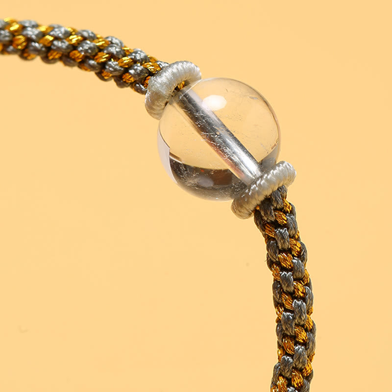 Buddha Stones Ręcznie robione Czerwony Agat Ametyst Złoty Kwarc Rutilowany Różowy Kryształ Koralik Spokojna Bransoletka Pleciona