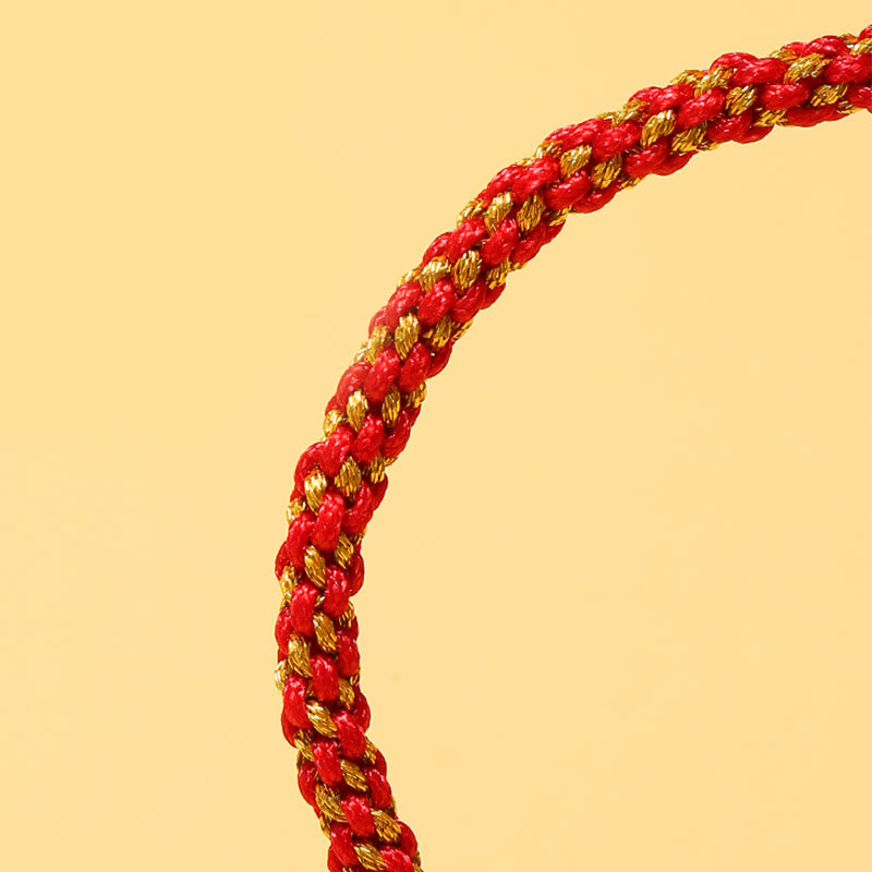 Buddha Stones Ręcznie robione Czerwony Agat Ametyst Złoty Kwarc Rutilowany Różowy Kryształ Koralik Spokojna Bransoletka Pleciona