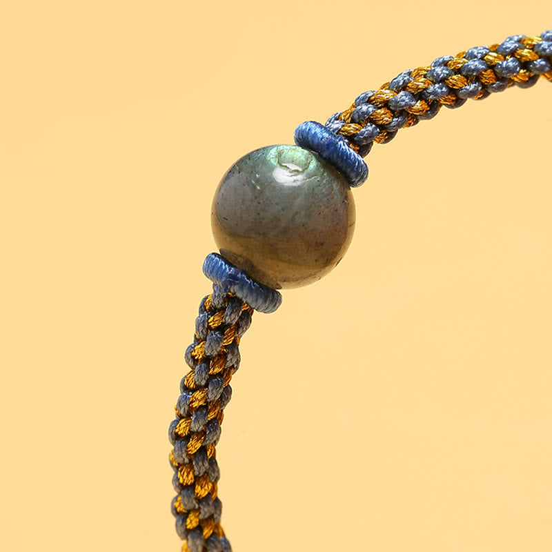 Buddha Stones Ręcznie robione Czerwony Agat Ametyst Złoty Kwarc Rutilowany Różowy Kryształ Koralik Spokojna Bransoletka Pleciona