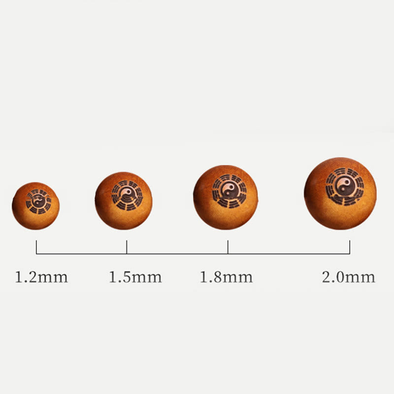 Buddha Stones Uderzone Piorunem Drewno Jujube Yin Yang Bagua Taoistyczne Taboo Znaki Grawerowana Bransoletka Ochronna