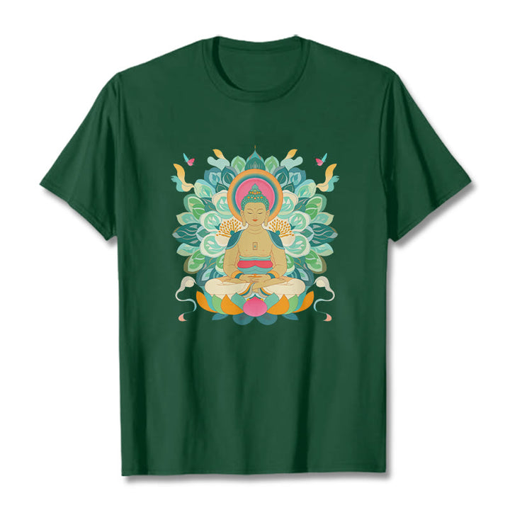 Koszulka z Buddha Stones Kamienie Motyl Lotos Inspirowana Buddą - ForestGreen - 2XL - image 10