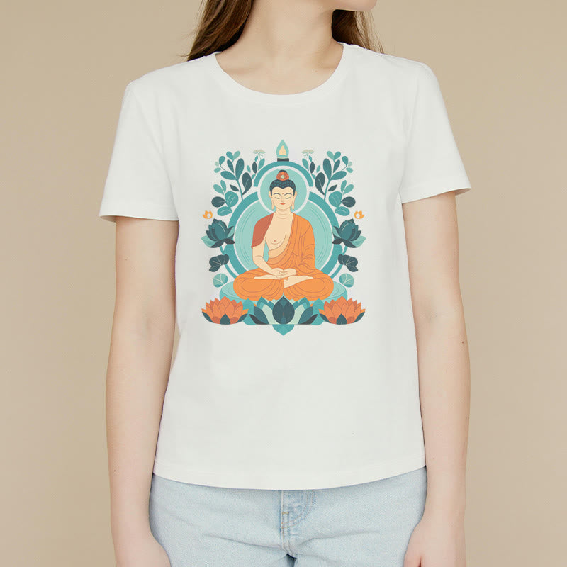 Koszulka z Buddha Stones Kamienie Lotos Budda Medytacja T-shirt - image 3