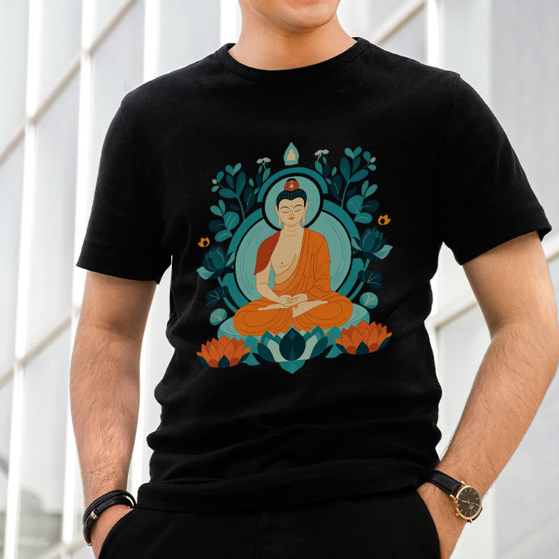 Koszulka z Buddha Stones Kamienie Lotos Budda Medytacja T-shirt - image 6