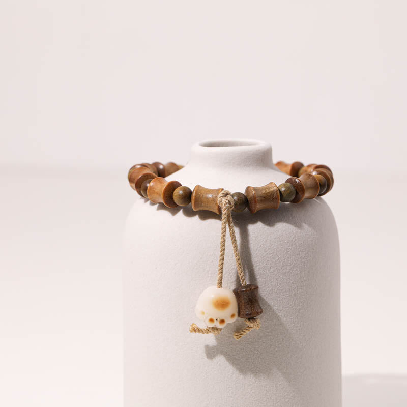 Buddha Stones Zielone Drzewo Sandałowe Bodhi Nasiona Kocie Pazury Bambusa Bransoletka Pokoju - image 3