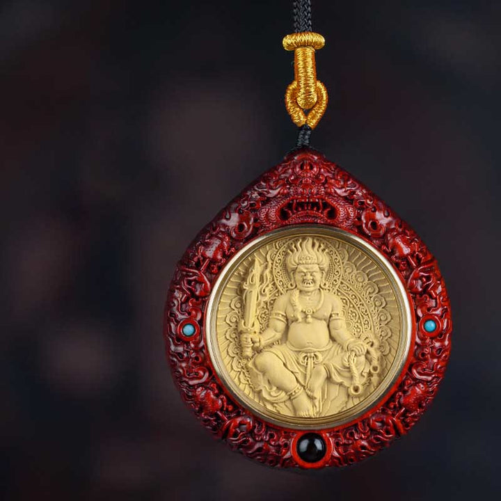 Buddha Stones Chiński Zodiak Natal Budda Mały Liść Czerwony Sandałowiec Heban Długowieczność Naszyjnik Wisiorek - Kogut-Acalanatha - Drobnolistny czerwony sandałowiec - image 11