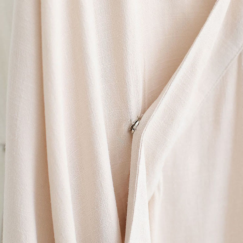 Buddha Stones 2 szt. Koszulka męska z długim rękawem i dekoltem w serek Top Spodnie Medytacja Zen Tai Chi Bawełna Lniany Zestaw Ubrań - image 17