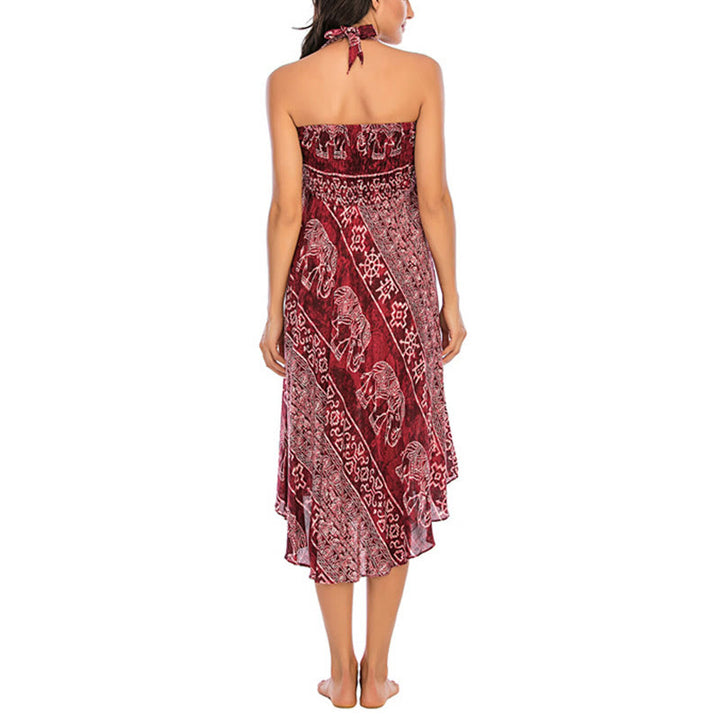 Buddha Stones Dwa Stylowe Noszenie Boho Słonia Geometria Spódnica z Koronki Sukienka - image 15