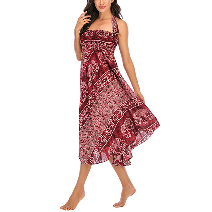 Buddha Stones Dwa Stylowe Noszenie Boho Słonia Geometria Spódnica z Koronki Sukienka - image 10