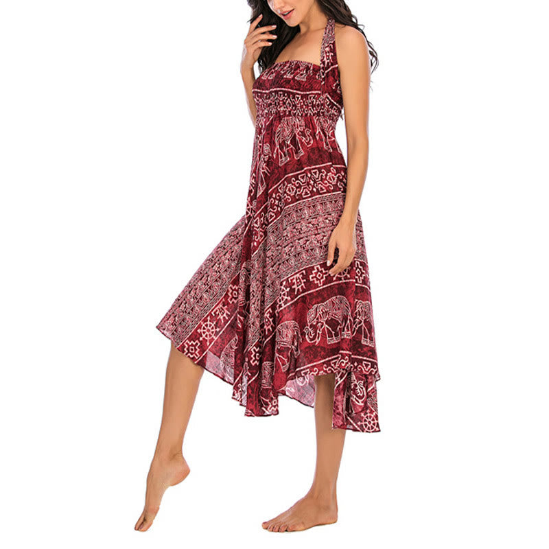 Buddha Stones Dwa Stylowe Noszenie Boho Słonia Geometria Spódnica z Koronki Sukienka - image 16