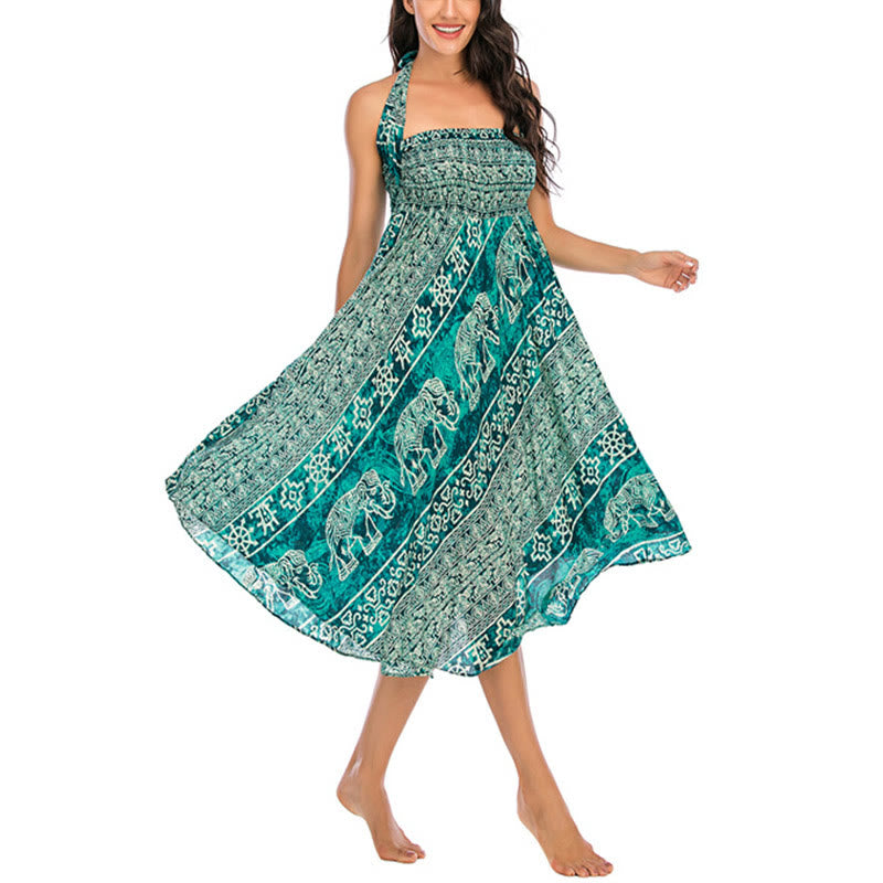 Buddha Stones Dwa Stylowe Noszenie Boho Słonia Geometria Spódnica z Koronki Sukienka - image 26