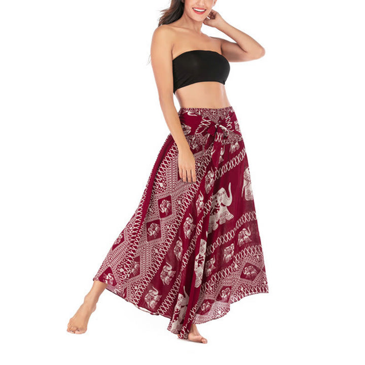 Buddha Stones Dwa Stylowe Noszenie Czeska Letnia Linia Słonia Spódnica z Koronki Sukienka