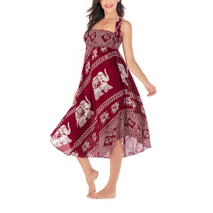 Buddha Stones Dwa Stylowe Noszenie Czeska Letnia Linia Słonia Spódnica z Koronki Sukienka