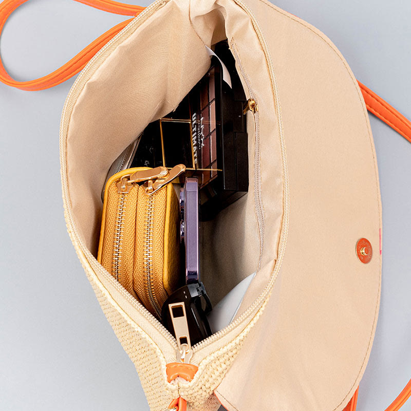 Buddha Stones Hamsa Słonia Kwiat Słomy Tkana Torba Crossbody Torba Na Ramię Torebka