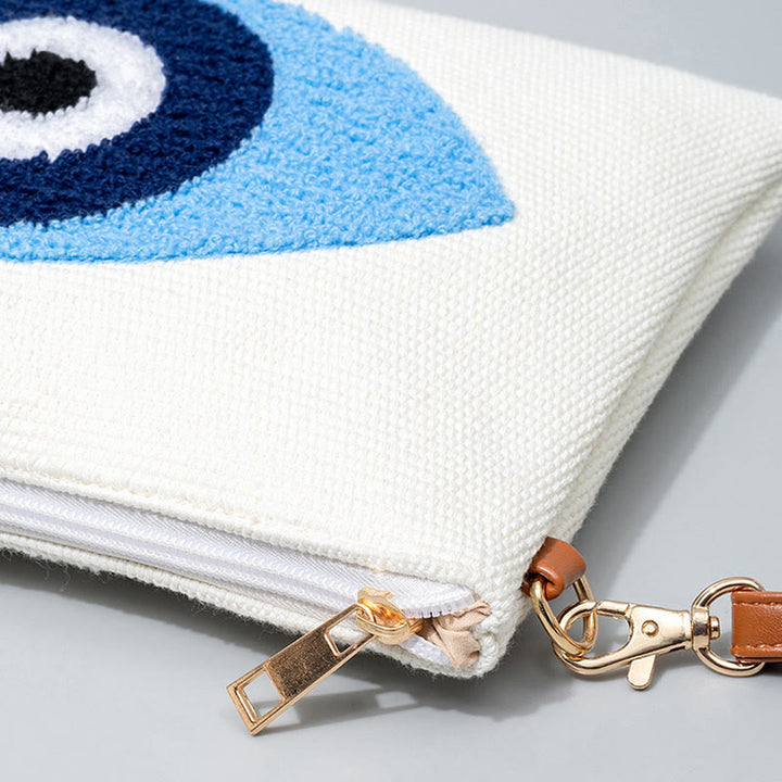 Buddha Stones Złe Oko Liść Hamsa Płócienna Torba Crossbody Torba na Ramię Torebka