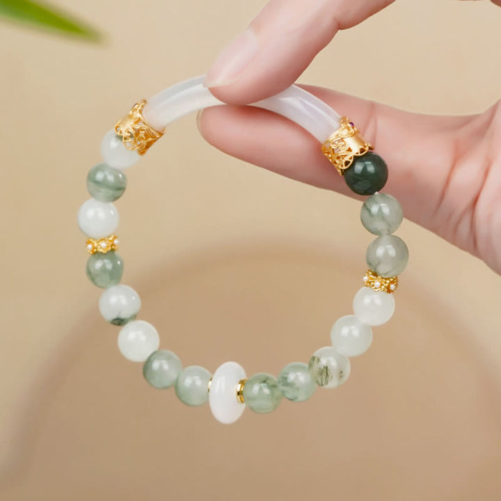 Bransoletka szczęścia z Buddha Stones Naturalny Tianshan Jade Chalcedon