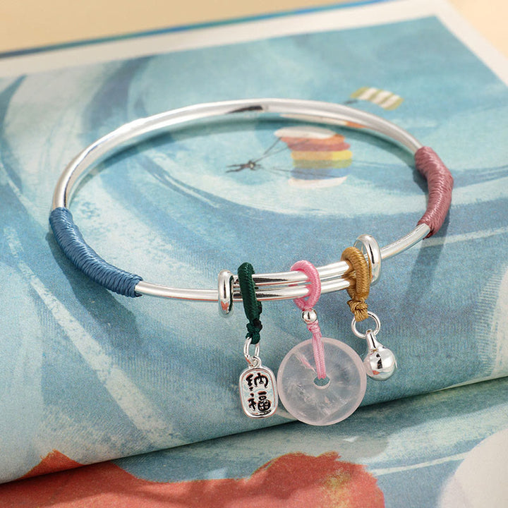 Bransoletka Buddha Stones Pink Crystal Peace Buckle Lucky Flower Love