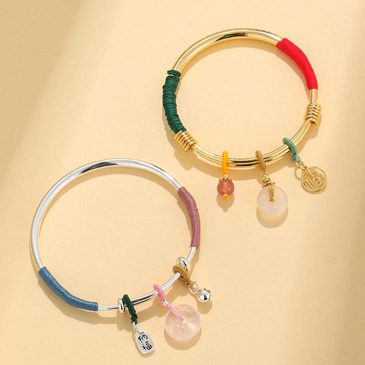 Bransoletka Buddha Stones Pink Crystal Peace Buckle Lucky Flower Love