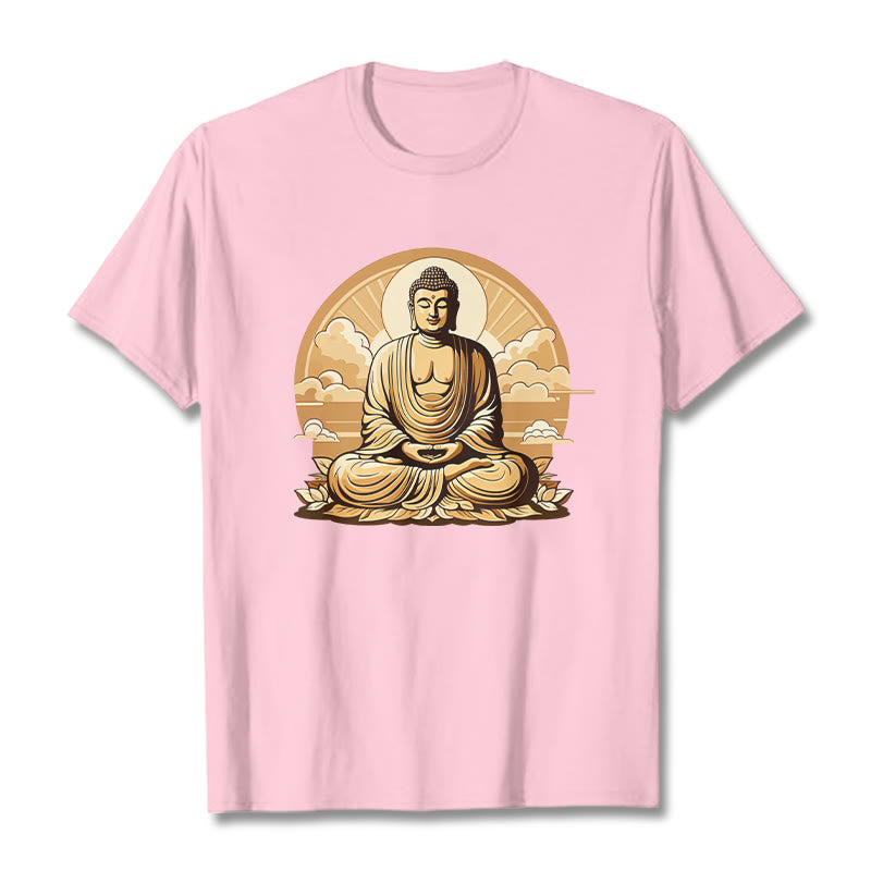 Buddha Stones Słońce Pomyślne Chmury Budda Koszulka T-shirt - Jasnoróżowy - 2XL - image 12