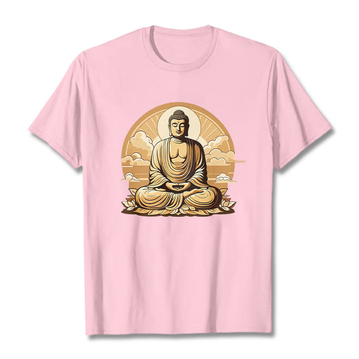 Buddha Stones Słońce Pomyślne Chmury Budda Koszulka T-shirt - Jasnoróżowy - 2XL - image 12