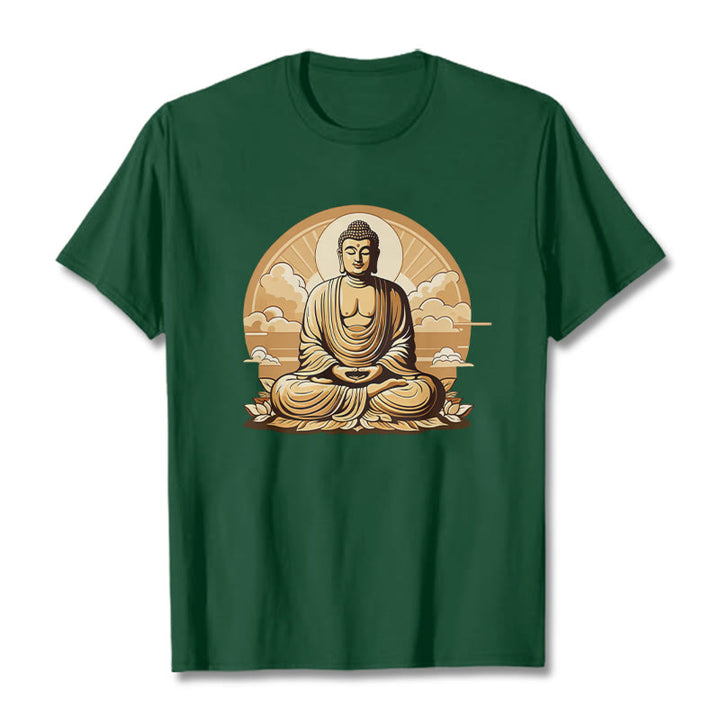 Buddha Stones Słońce Pomyślne Chmury Budda Koszulka T-shirt - ForestGreen - 2XL - image 10
