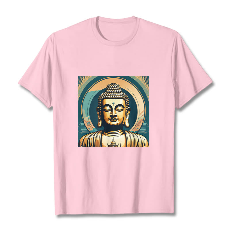 Koszulka z nadrukiem Buddha Stones Aura Golden Buddha - Jasnoróżowy - 2XL - image 12