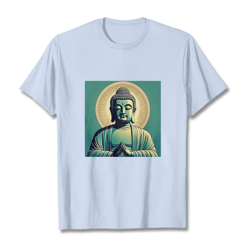 Koszulka z Buddha Stones Aura Zielony Budda - Jasnoniebieski - 2XL - image 18