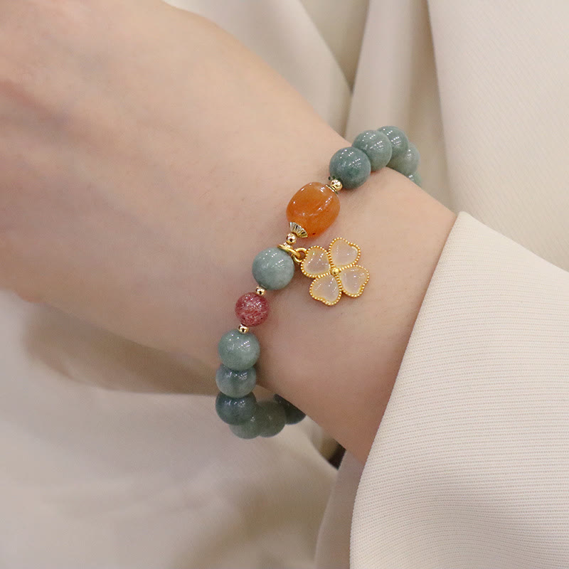 Bransoletka z zielonego jadeitu z Buddha Stones przynosząca szczęście