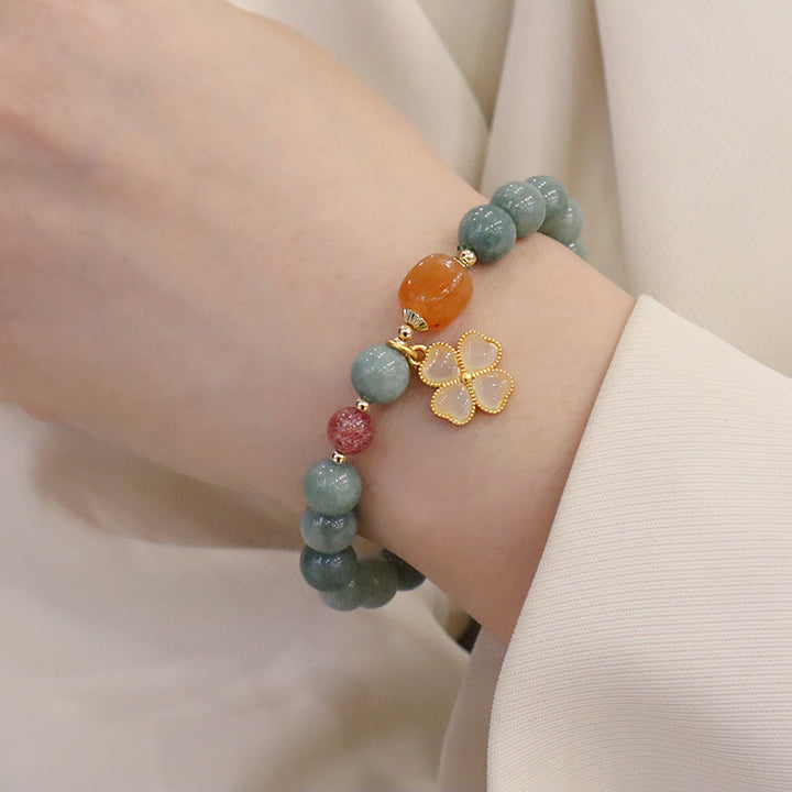 Bransoletka z zielonego jadeitu z Buddha Stones przynosząca szczęście
