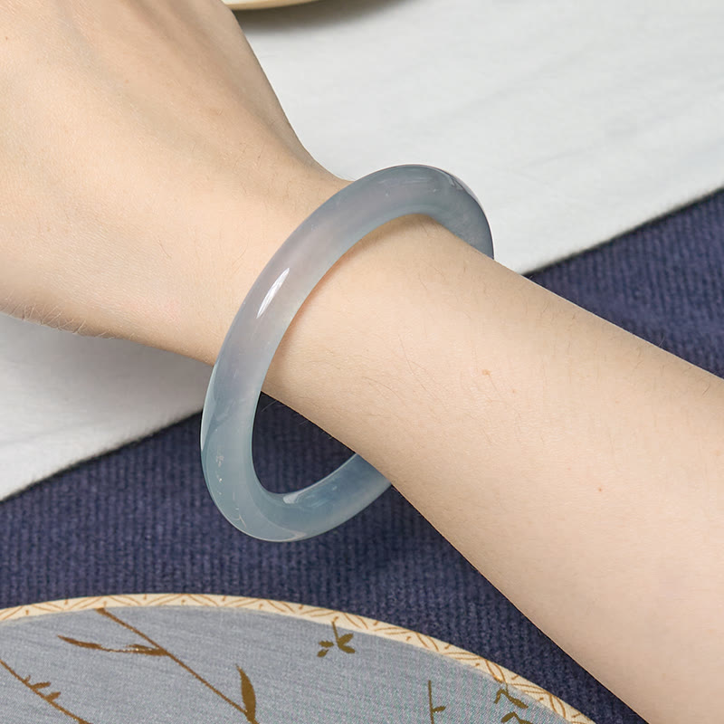 Bransoletka Buddha Stones Wewnętrzny spokój i ulga w stresie Akwamaryn Jade Blue Bransoletka Bangle Bundle