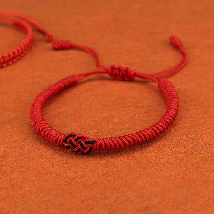 Buddha Stones 2 szt. Tybetański Szczęście Chiński Węzeł Ochrona Bransoletka Sznurkowa