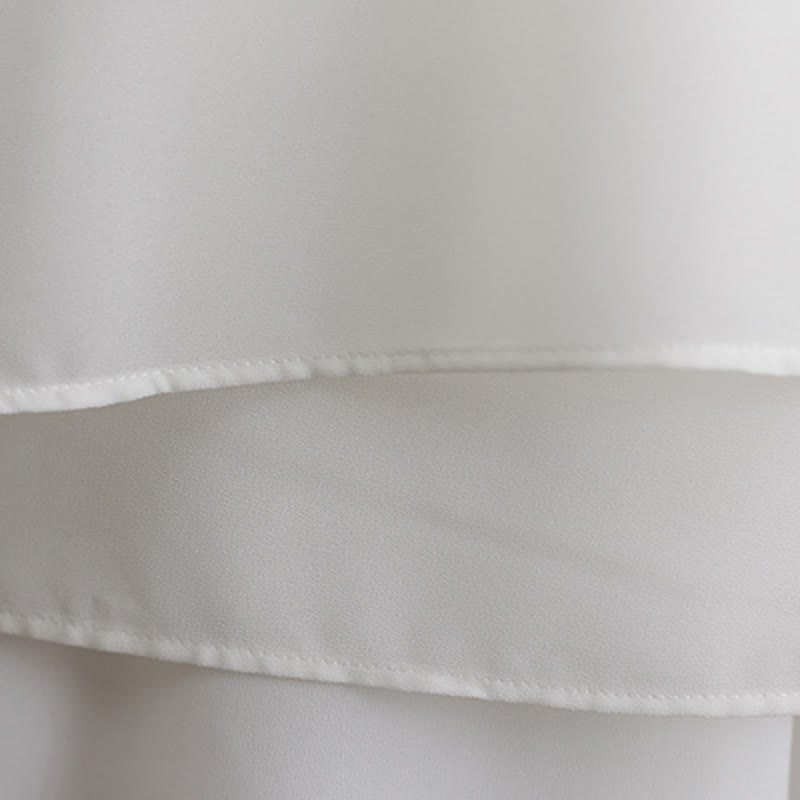 Buddha Stones 2 szt. Żaba-guzik Długi rękaw Midi Sukienka Szerokie Nogawki Spodnie Szyfon Zen Zestaw Damski