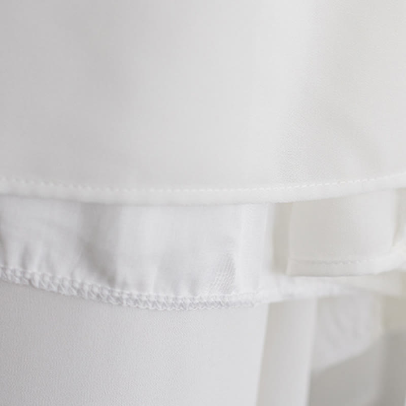 Buddha Stones 2 szt. Żaba-guzik Długi rękaw Midi Sukienka Szerokie Nogawki Spodnie Szyfon Zen Zestaw Damski