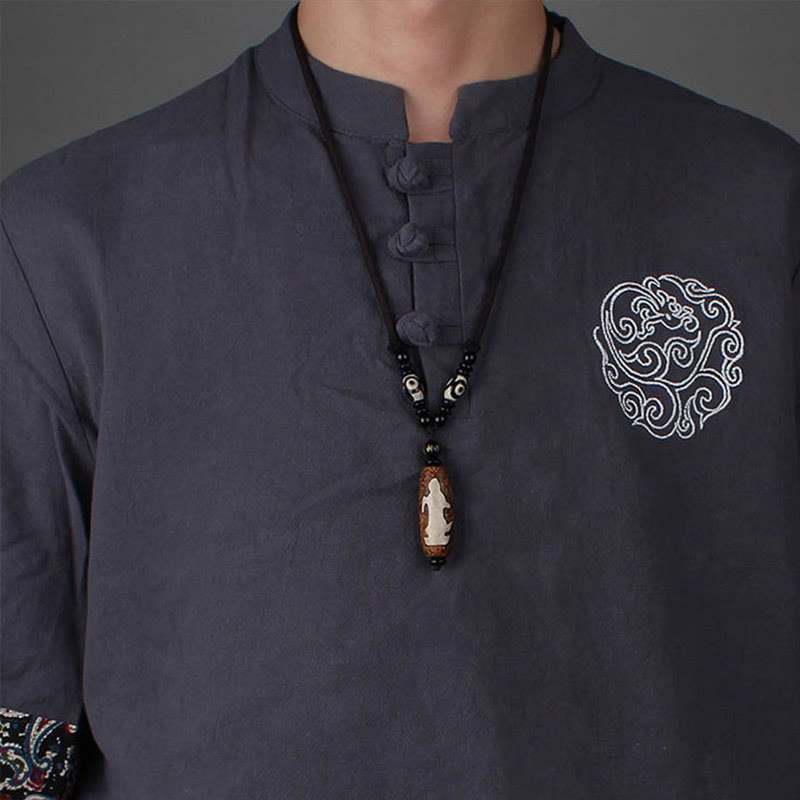 Buddha Stones Tybet Om Mani Padme Hum Dzi Koralik Avalokitesvara Wzór Bogactwa Naszyjnik Wisiorek - image 9