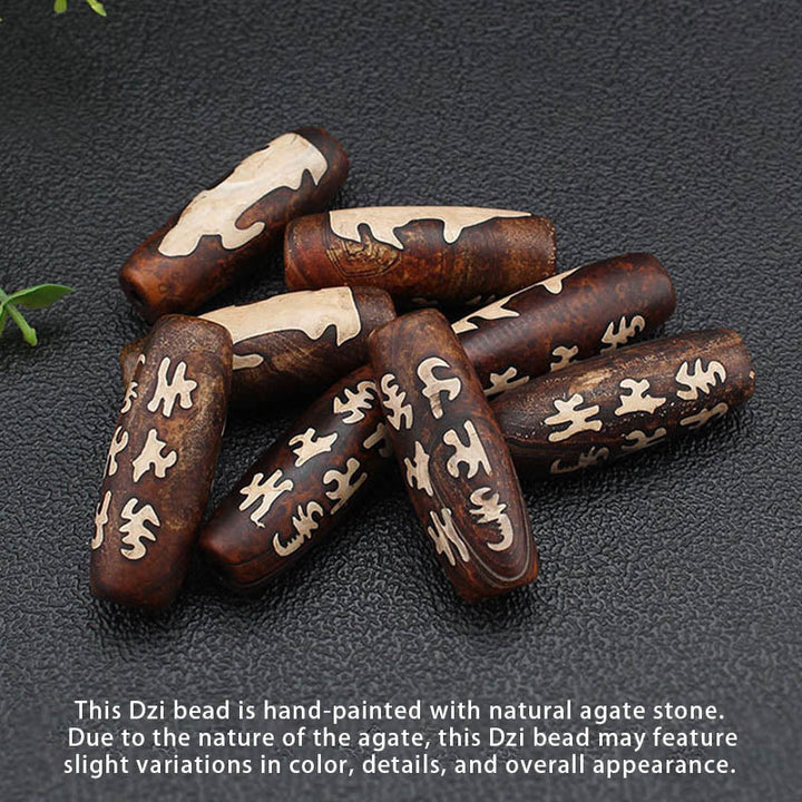 Buddha Stones Tybet Om Mani Padme Hum Dzi Koralik Avalokitesvara Wzór Bogactwa Naszyjnik Wisiorek - image 5