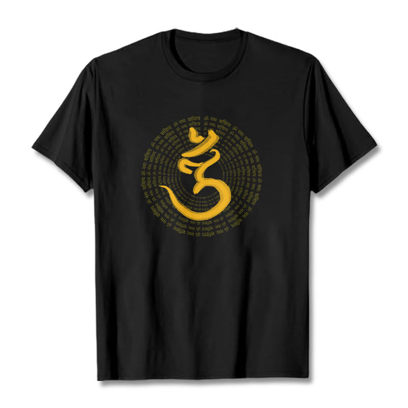Buddha Stones 108 OM NAMAH SHIVAYA Mantra Sanskryt Tee - Czarny - 2XL - image 3