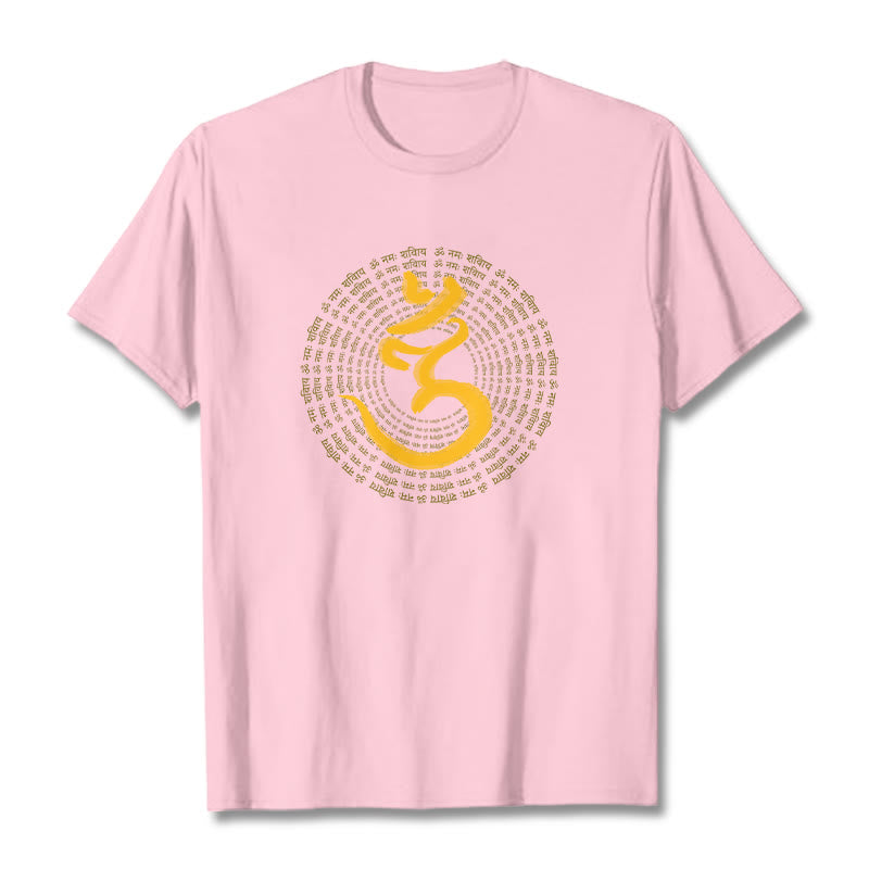 Buddha Stones 108 OM NAMAH SHIVAYA Mantra Sanskryt Tee - Jasnoróżowy - 2XL - image 12