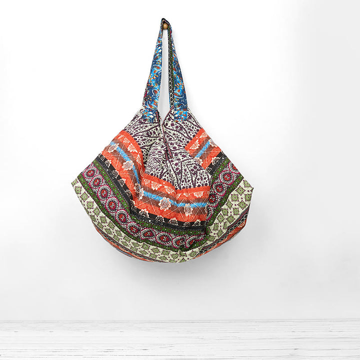 Torba na ramię z bawełny w kolorowe paski z motywem Buddha Stones - image 0