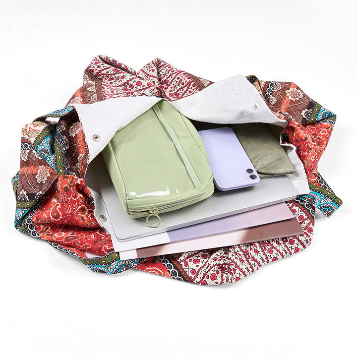 Torba na ramię z bawełny w kolorowe paski z motywem Buddha Stones - image 6