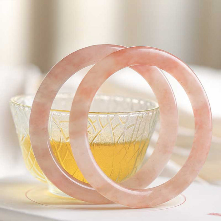 Bransoletka Buddha Stones Różowy Złoty Jedwab Jadeit Bogactwo Szczęście Bangle