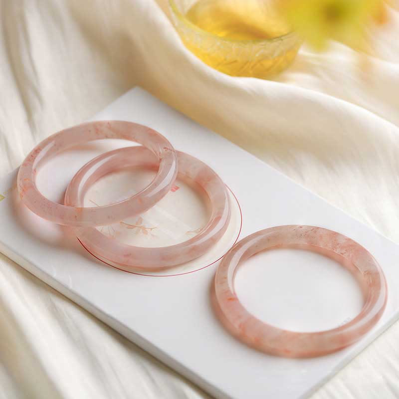 Bransoletka Buddha Stones Różowy Złoty Jedwab Jadeit Bogactwo Szczęście Bangle