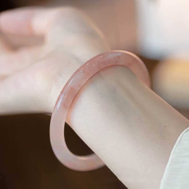 Bransoletka Buddha Stones Różowy Złoty Jedwab Jadeit Bogactwo Szczęście Bangle