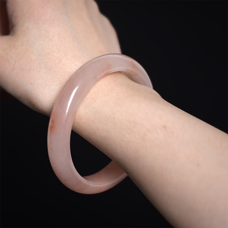 Bransoletka Buddha Stones Różowy Złoty Jedwab Jadeit Bogactwo Szczęście Bangle